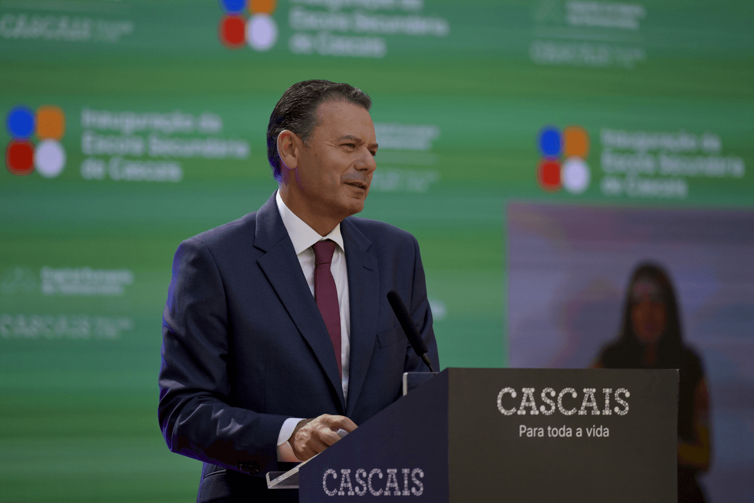 Primeiro-Ministro, Luís Montenegro, na cerimónia de inauguração da nova Escola Secundária de Cascais. 21 de setembro 2026. (Gonçalo Borges Dias)