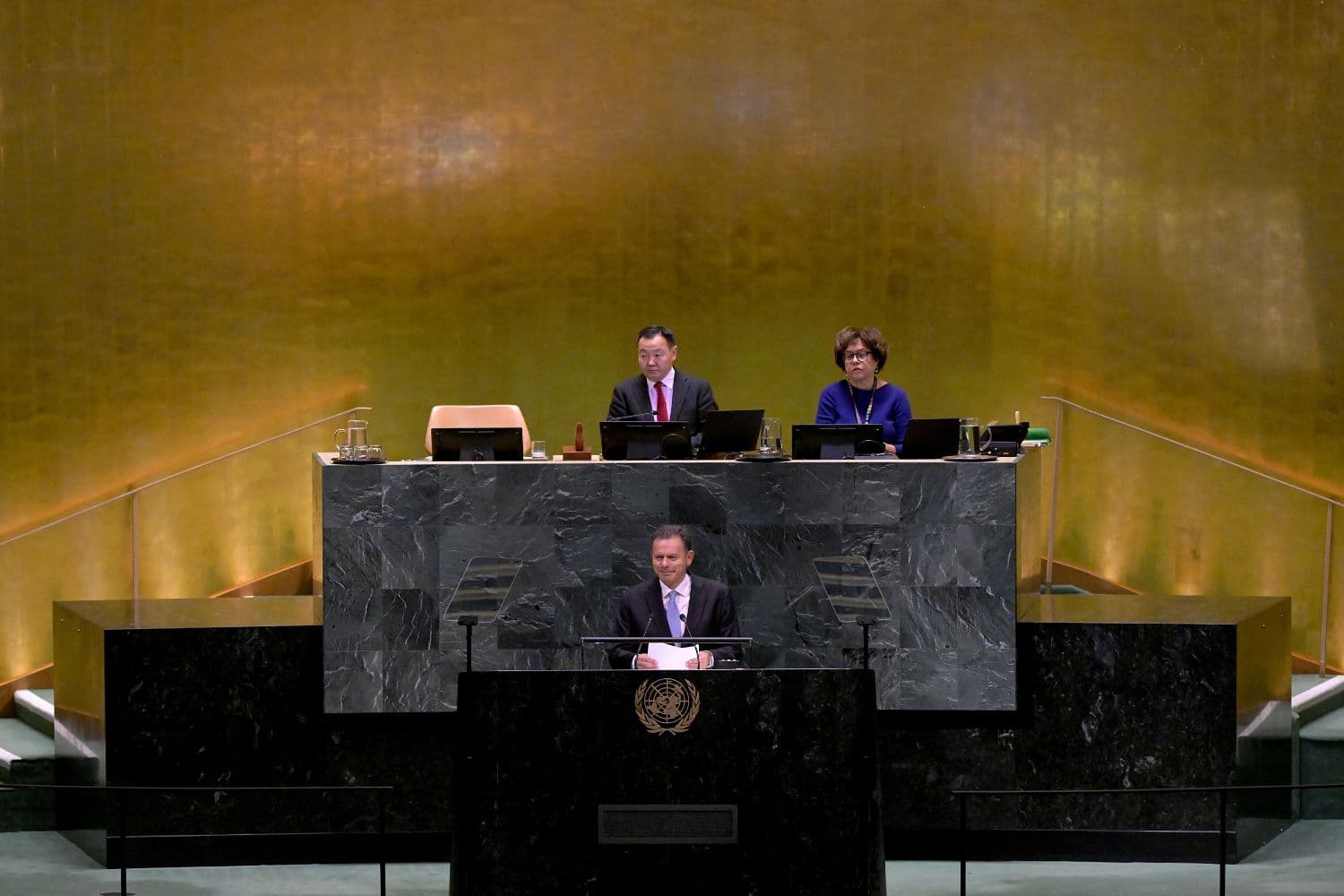 Primeiro-Ministro, Luís Montenegro, na 81.ª Assembleia Geral das Nações Unidas (ONU), Nova Iorque, 24 setembro 2026 (Gonçalo Borges Dias/GPM)