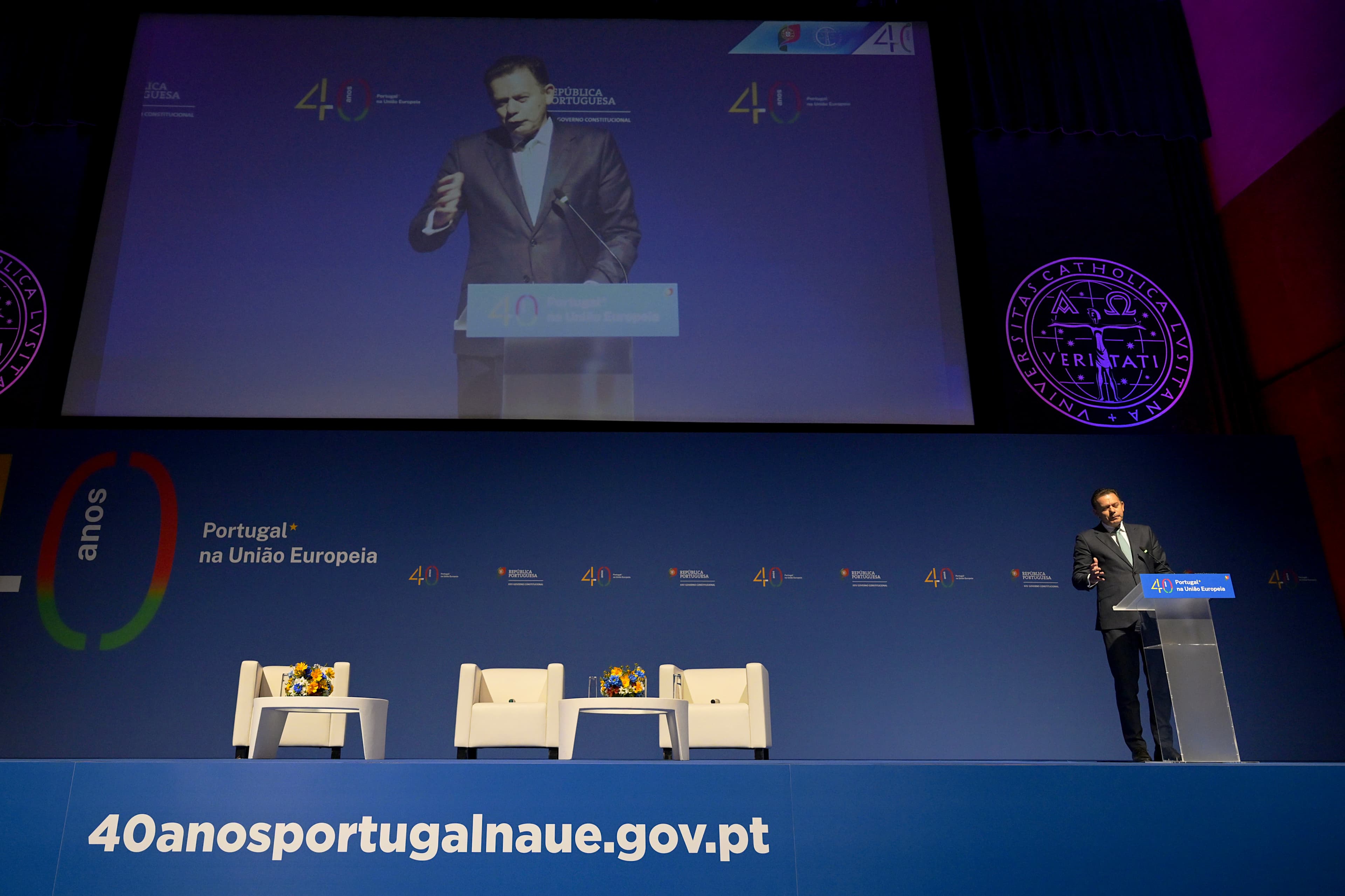 Primeiro-Ministro, Luís Montenegro, na conferência dos 40 anos da adesão à UE, Porto, 12 maio 2026 (Gonçalo Borges Dias/GPM)