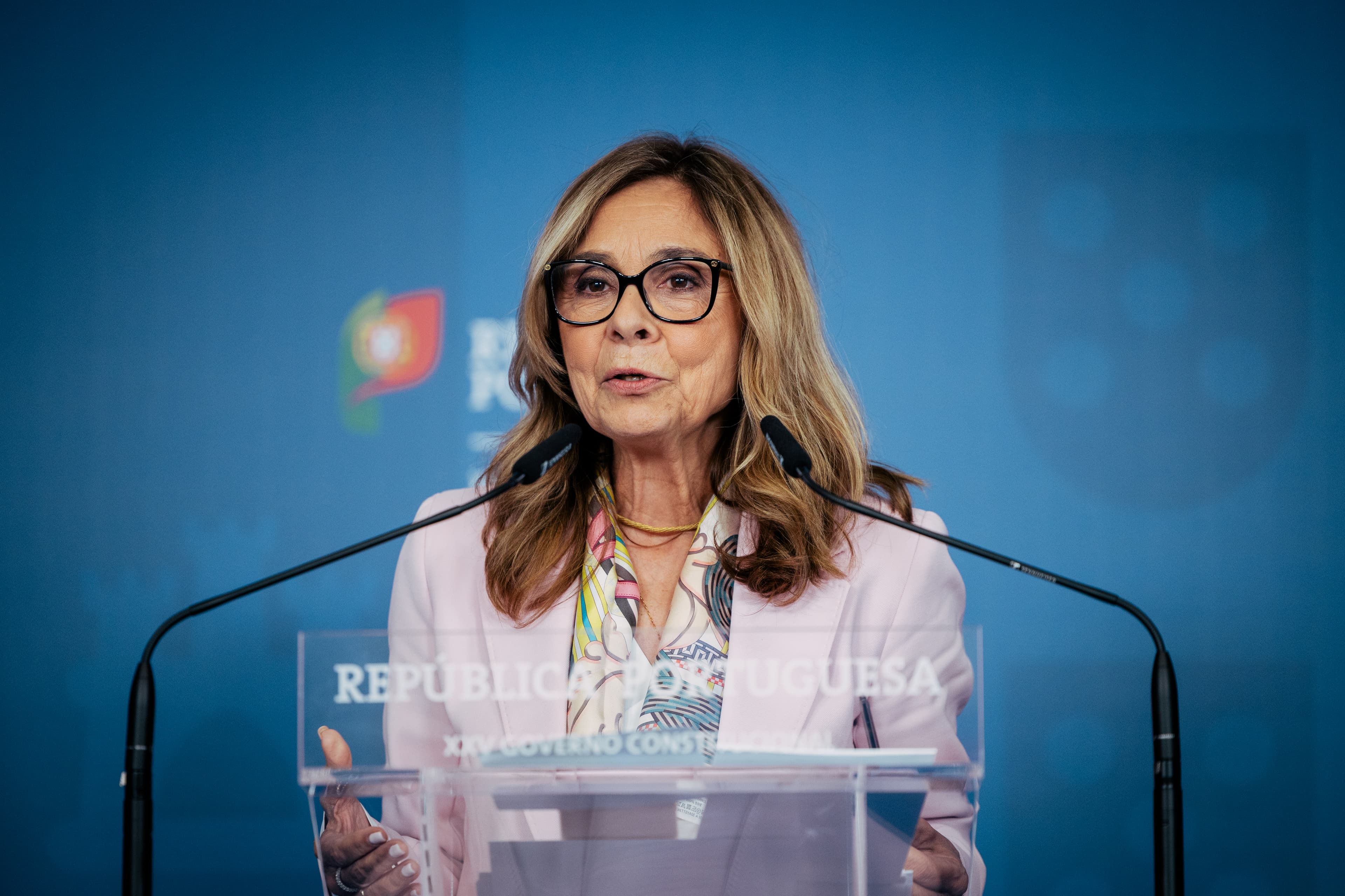 Ministra da Saúde, Ana Paula Martins, na conferência de imprensa do Conselho de Ministros, Lisboa, 7 de maio de 2026 ((Mariana Branco)